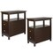 2PCS End Table with 2 Drawer and Shelf Narrow for Living Room